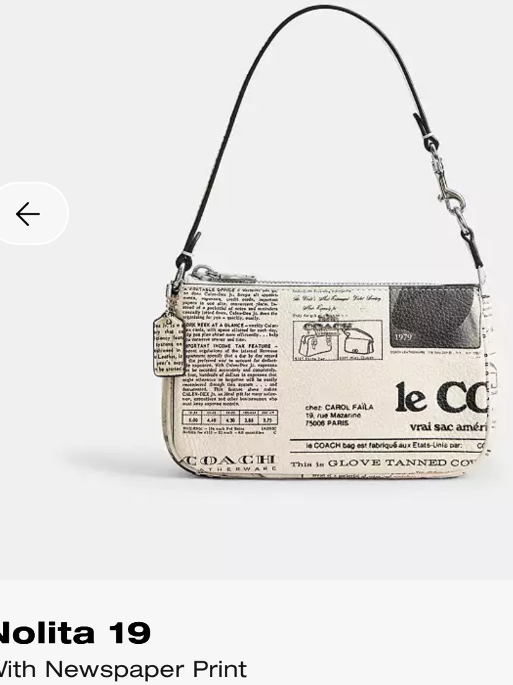 Coach Nolita 19 Newspaper Print